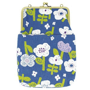 GA27 Gamaguchi 2 way Shoulder Bag Scandinavian Floral Blue