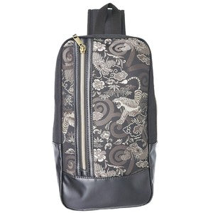 Gold Brocade Body Bag - Dragon and Tiger