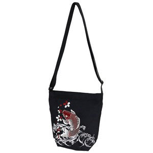 Embroidered shoulder bag: Red carp