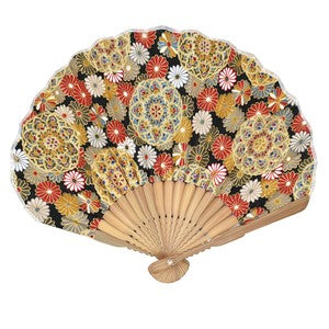 Sensu Women's Shell Fan 22cm Kiku Black