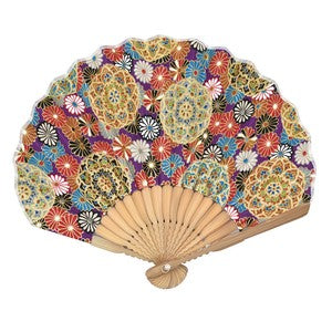 Sensu Women's Shell Fan 22cm Chrysanthemum Purple