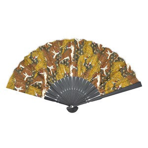 Sensu Men's Cloth Fan 23cm Tiger Black