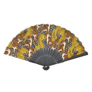 Sensu Men's Cloth Fan 23cm Tiger Navy