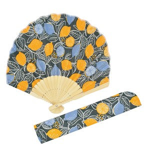 Sensu Shell Fan/Fan Bag Set Lemon Green