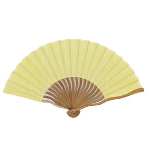 Sensu Wavy Dungaree Cotton Linen Fan 21cm Yellow