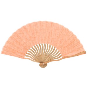 Sensu Wavy Dungaree Cotton Linen Fan 21cm Orange
