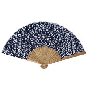Sensu Aperture Wind Japanese Pattern Fan 21cm Blue Sea Wave