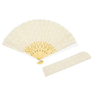 Sensu Embroidered Fan x Fan Bag Gift Set Cotton Lace IV