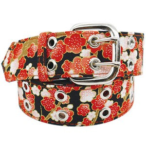Japanese Pattern Belt Koshun Plum Black