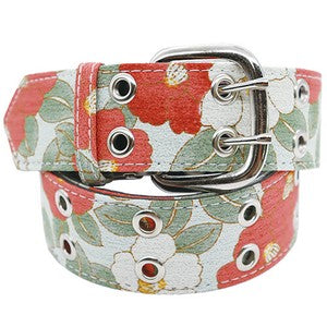 Japanese Pattern Belt Modern Camellia Mint