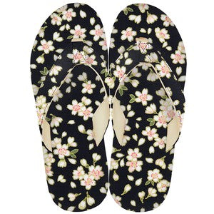 Japanese Pattern Sandals Women's Cherry Blossoms/Black L