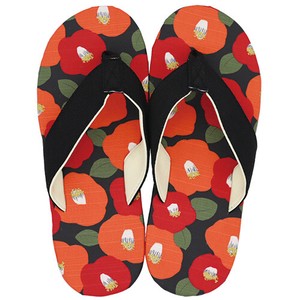 Japanese Pattern Sandals Women's Tsubaki/Black L