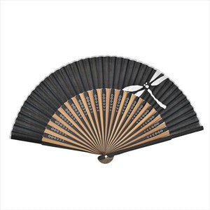 Sensu Cotton Loan Monotone Print Fan 22.5cm Tonbo Black